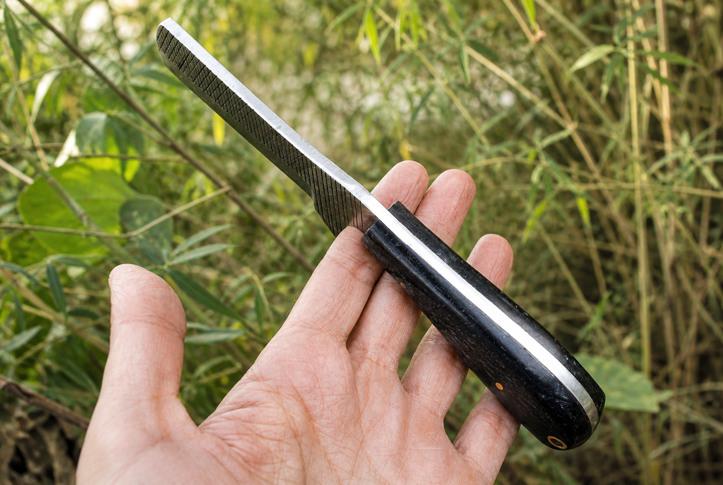 Handmade Fixed Blade Knife | File Steel Blade | Leather Sheath | Outdoor Utility Knife