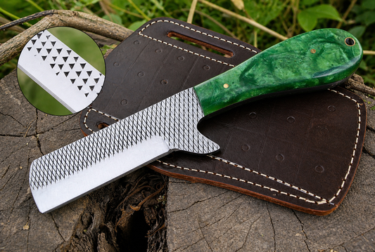 Handmade Forged Fixed Blade Knife | File Steel Blade | Genuine Leather Sheath | Outdoor Camping Utility Knife
