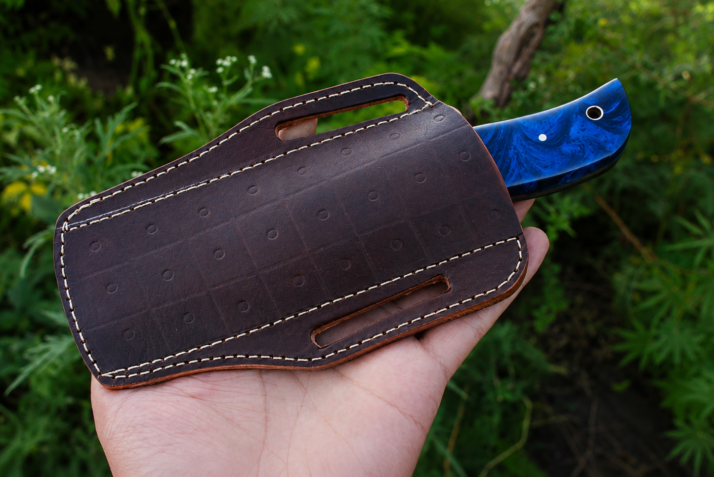 Premium Handmade File Steel Fixed Blade Knife – Genuine Leather Cross Sheath Included