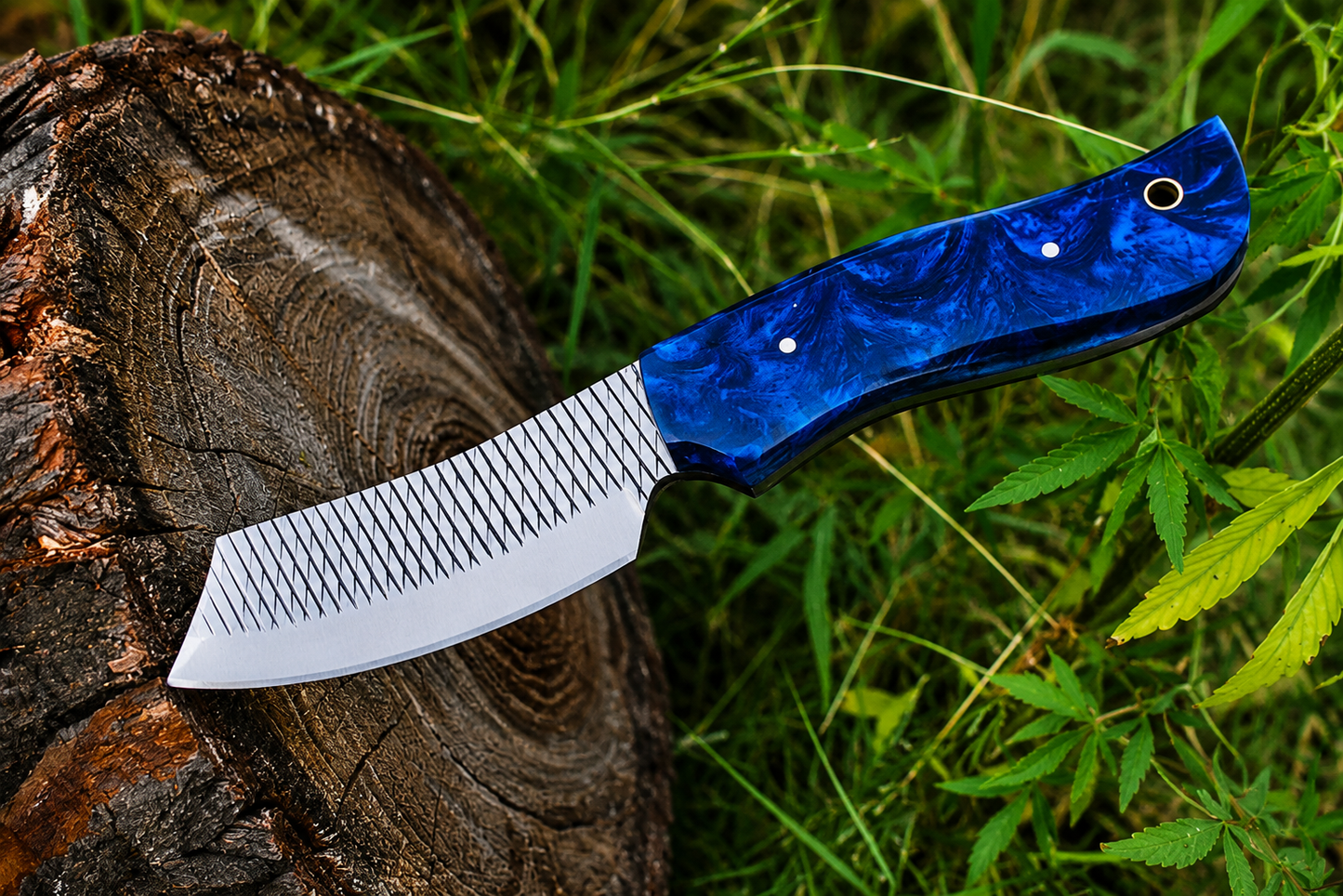 Premium Handmade File Steel Fixed Blade Knife – Genuine Leather Cross Sheath Included
