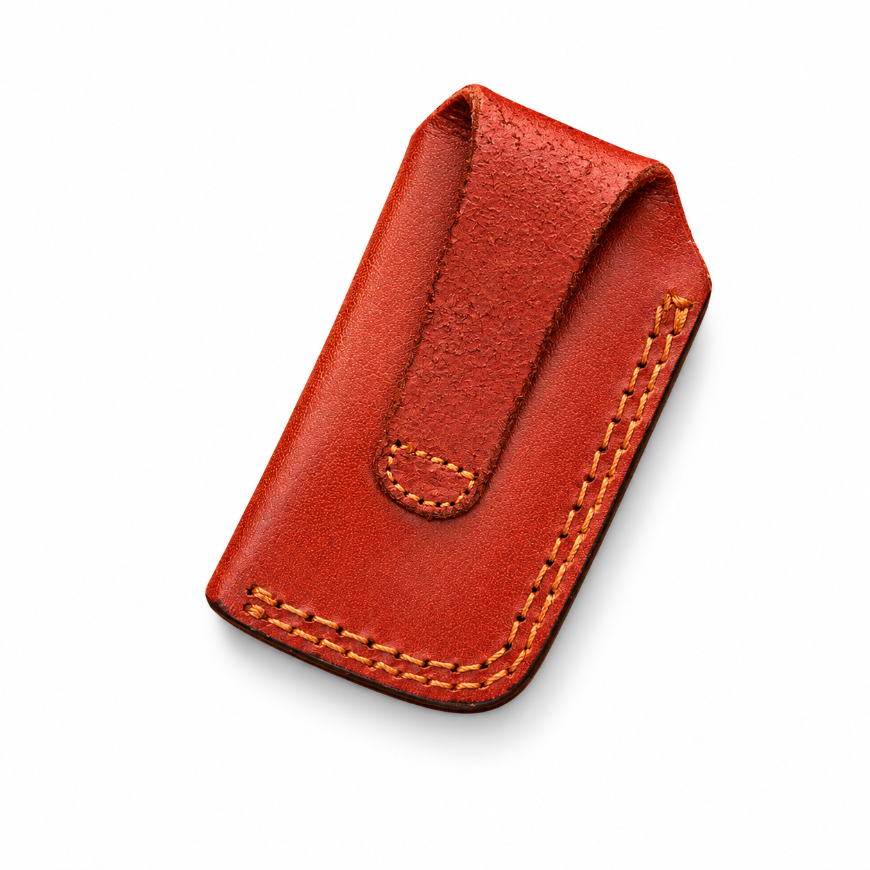 Handmade Genuine Leather Folding Knife Sheath – Vertical Belt Carry | Tooled Leather Design