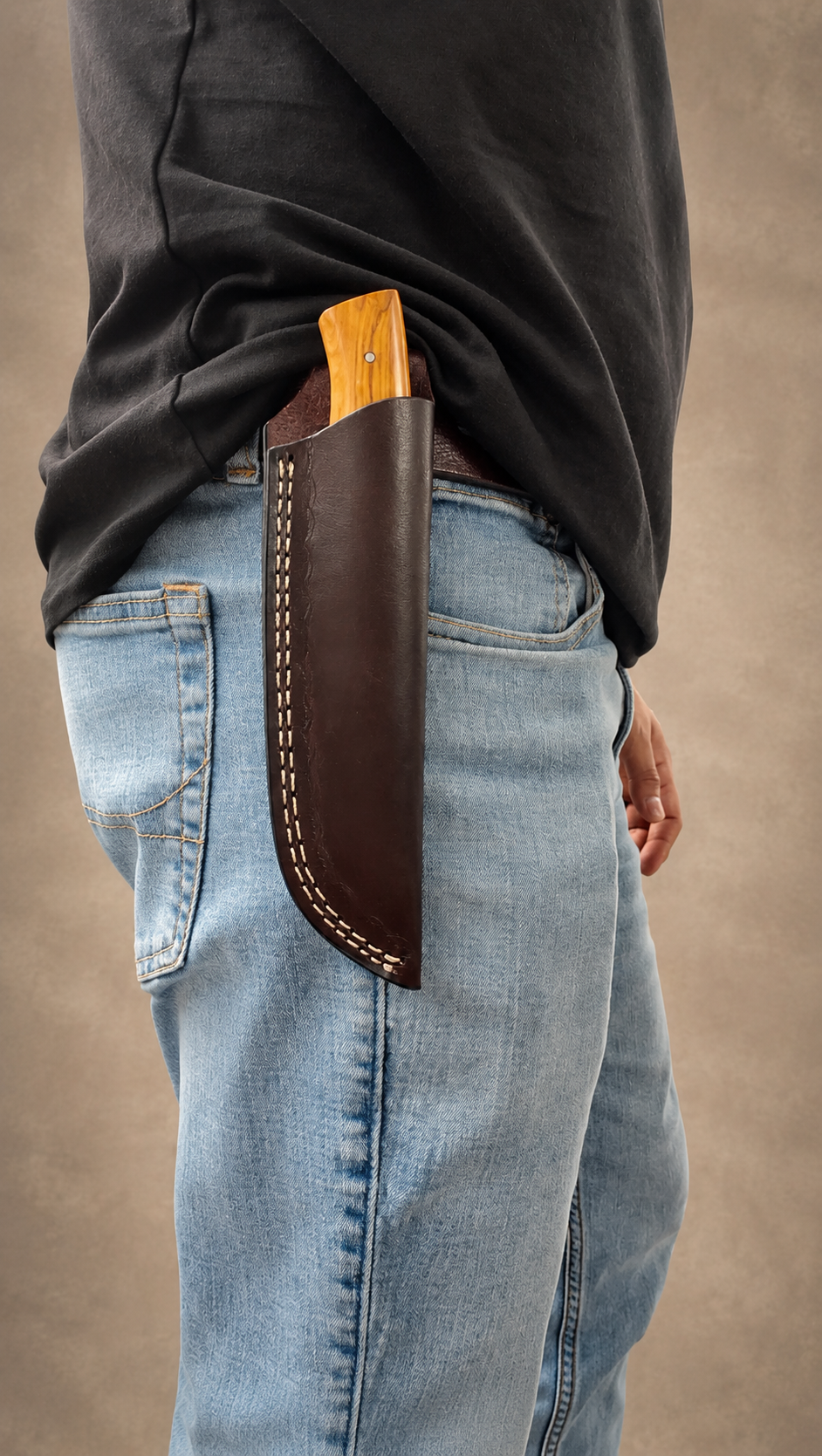 Handmade Genuine Cow Leather Fixed Blade Sheath – Universal 9" Leather Knife Sheath
