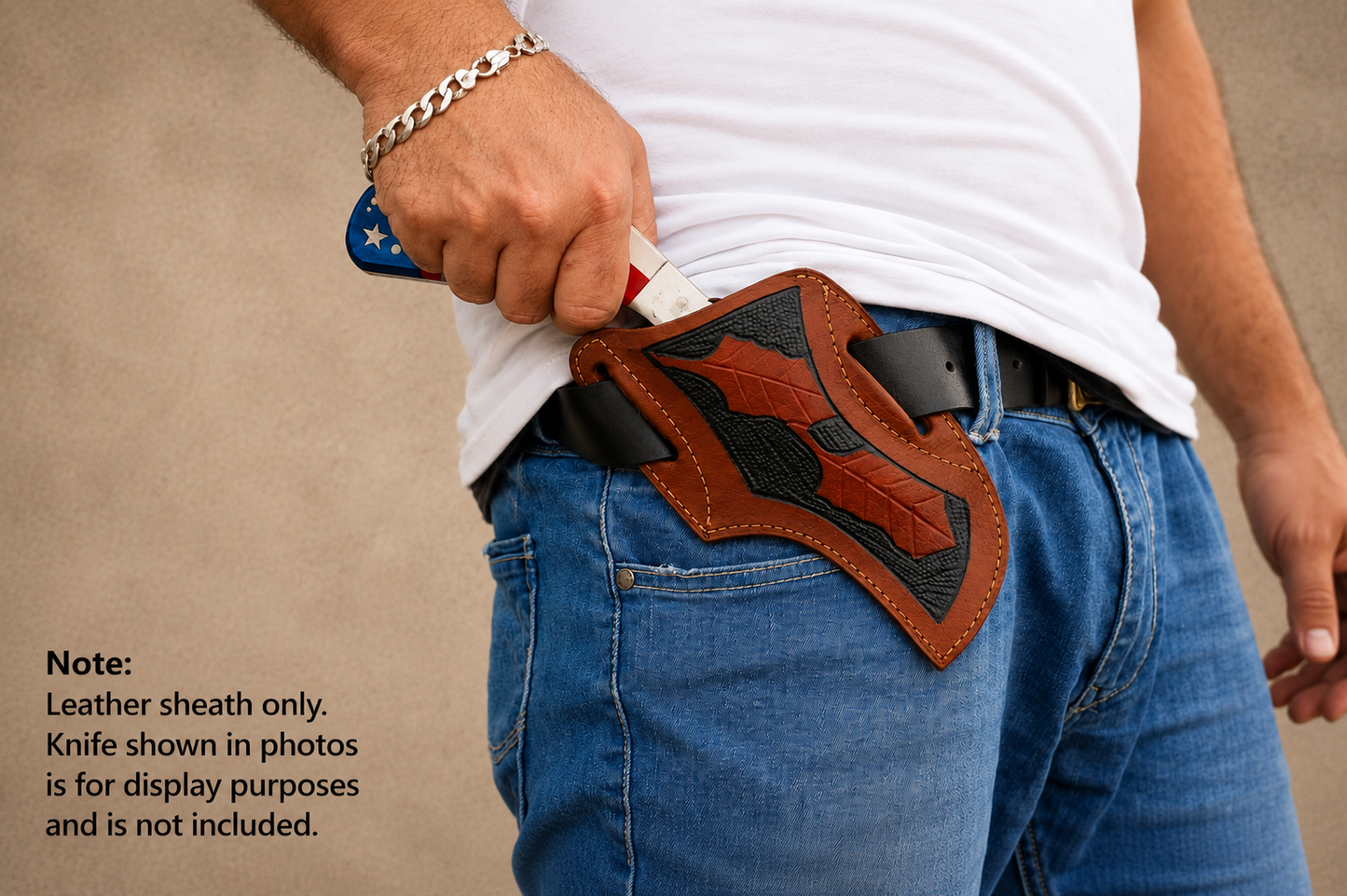 Handmade Genuine Leather Fixed Blade Knife Sheath – Universal Belt Holster, Hand Stitched