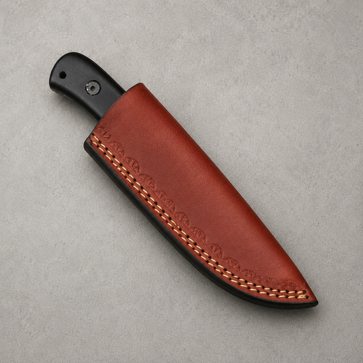 ForgeCraft 1095 Carbon Steel Knife – Black Micarta Handle & Leather Sheath