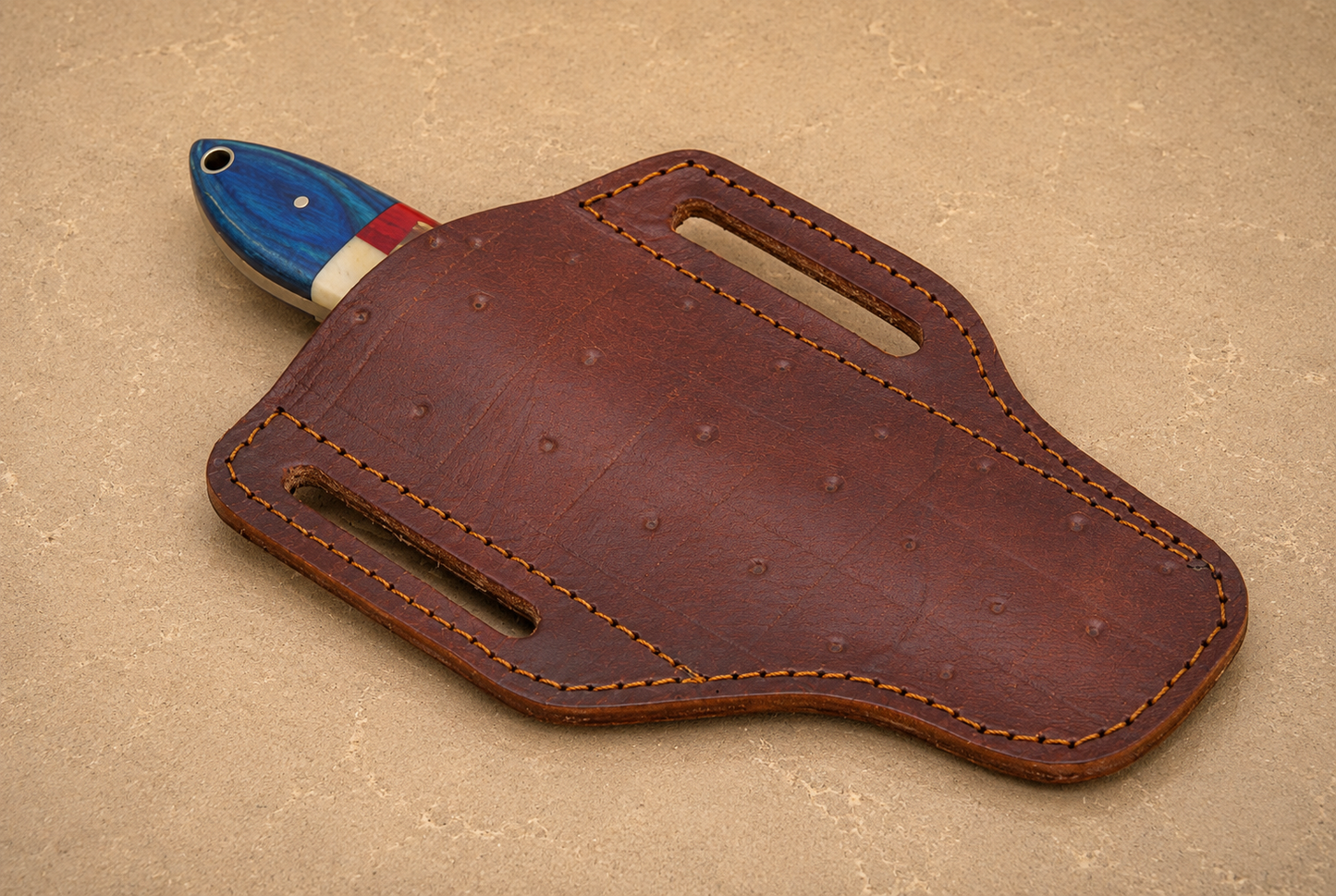 Heritage Forge High Carbon Steel Utility Knife – Hand Forged Fixed Blade with Camel Bone & Wood Handle, Leather Sheath