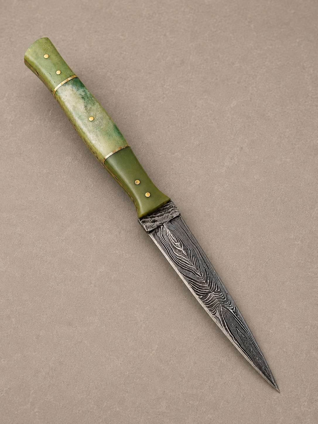 Desert Heritage Damascus Steel Knife – 512 Layer Hand Forged Blade with Camel Bone Handle & Leather Sheath