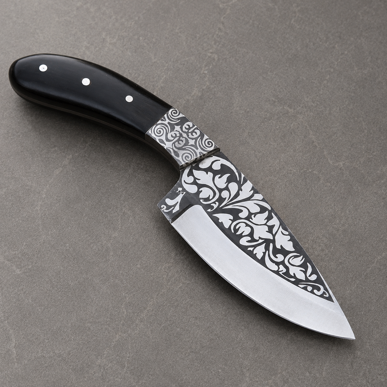 Frontier D2 Steel Knife – Hand Forged High Polish Fixed Blade with Leather Sheath