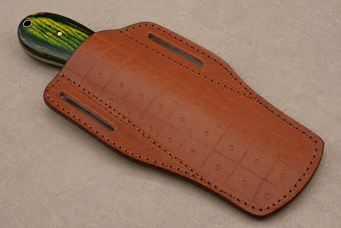Premium Hand-Forged Damascus Steel Utility Knife – Pukka Wood Handle | 512 Layers | Leather Sheath Included