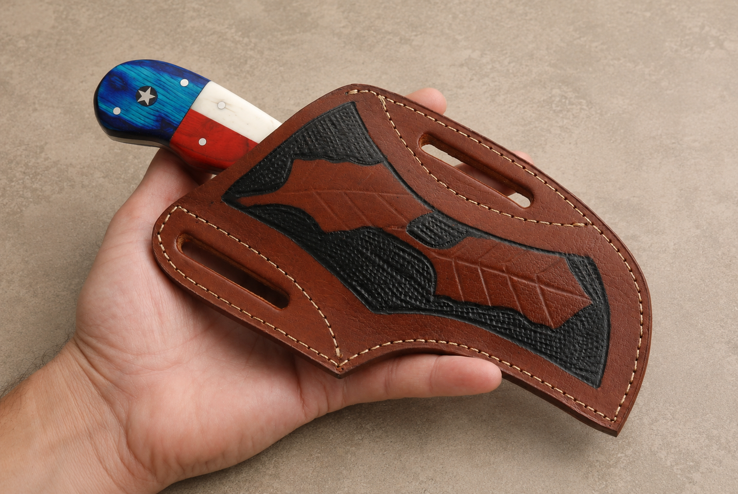 Handmade Genuine Leather Fixed Blade Knife Sheath – Universal Belt Holster, Hand Stitched
