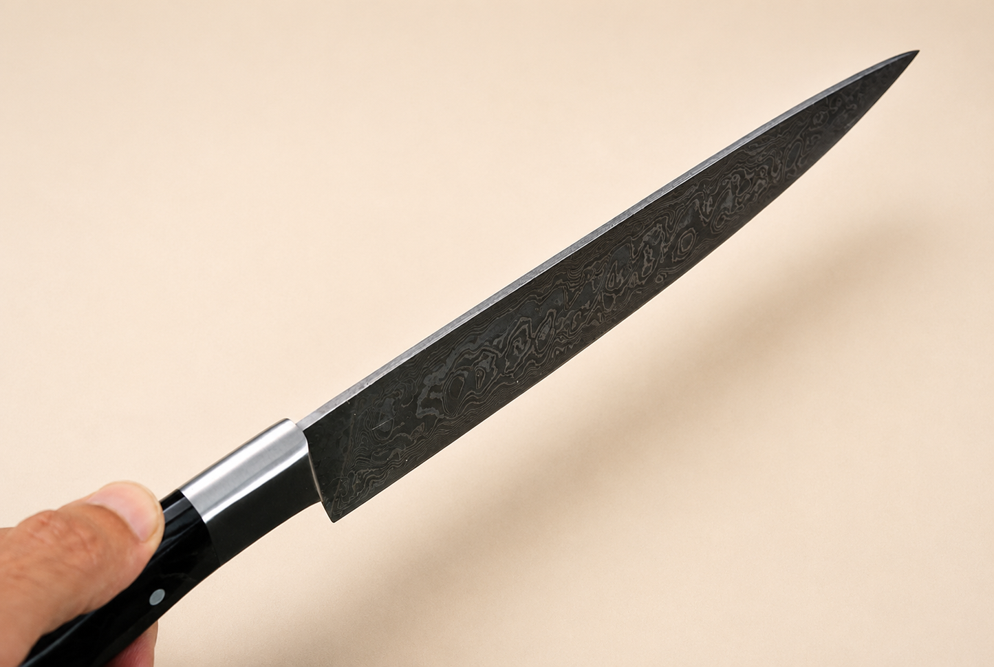 Custom Hand Forged Damascus Steel Chef Knife – 8 Inch Kitchen Knife with Horn & Steel Bolster Handle, 512 Layers