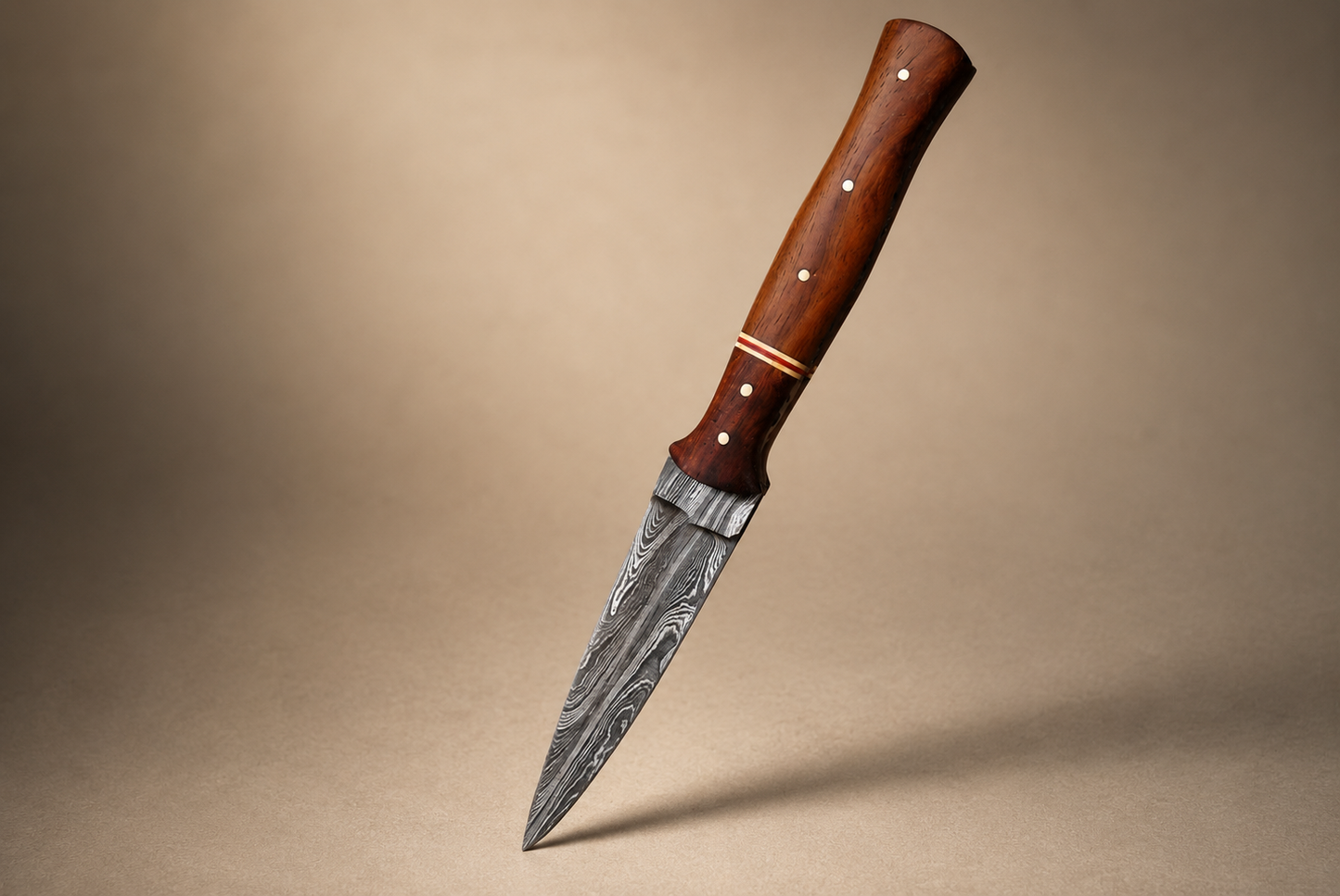 Timber Crest Damascus Steel Knife – 512 Layer Hand Forged Blade with Wood Handle & Leather Sheath