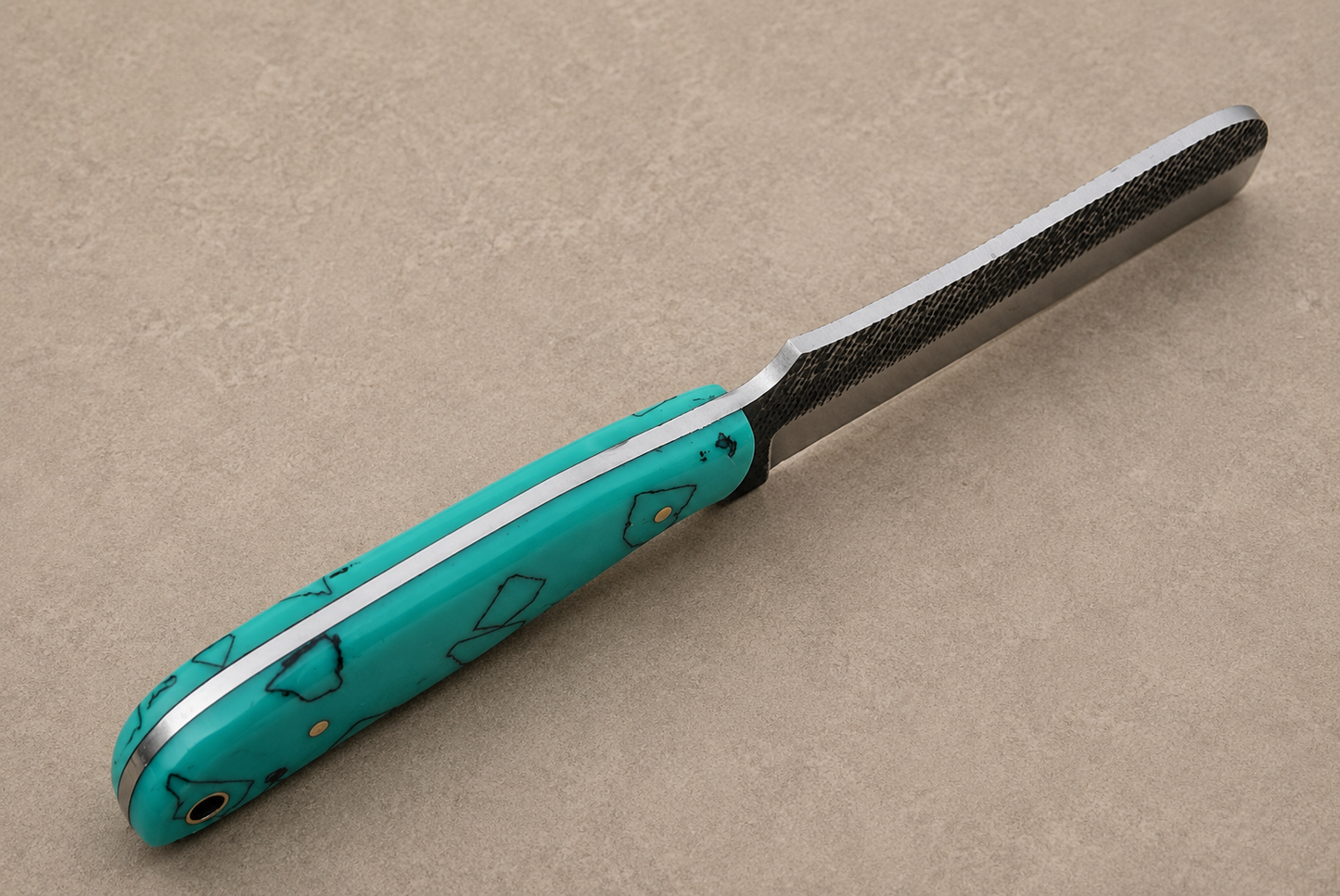 Forge Trail High Carbon Steel Utility Knife – Hand Forged Fixed Blade with Resin Handle & Leather Sheath