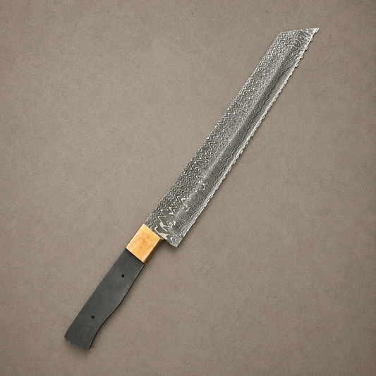 Hand Forged Damascus Steel Chef Knife Blank Blade for Custom Handle (12")