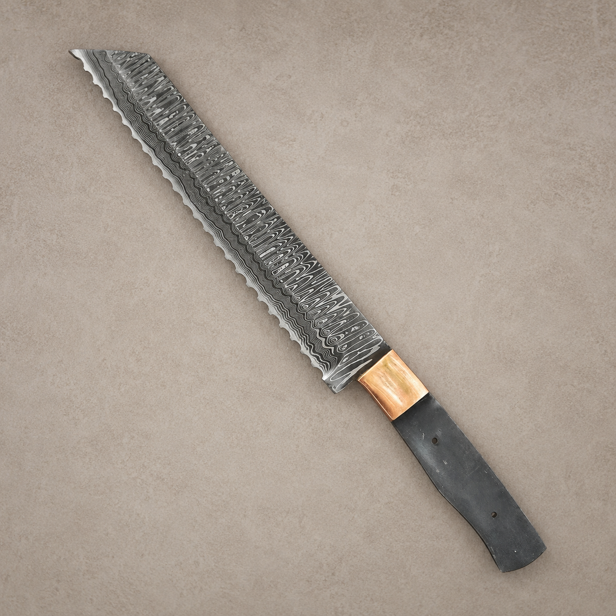 Hand Forged Damascus Steel Chef Knife Blank Blade for Custom Handle (12")