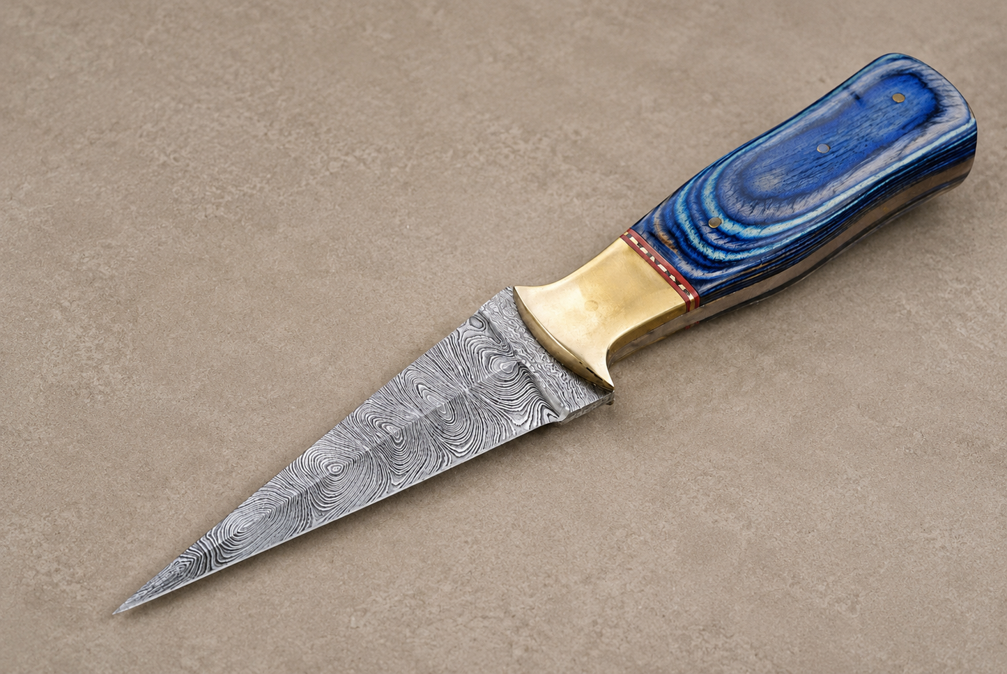 Copper Timber Damascus Steel Knife – 512 Layer Hand Forged Blade with Stained Wood Handle & Leather Sheath