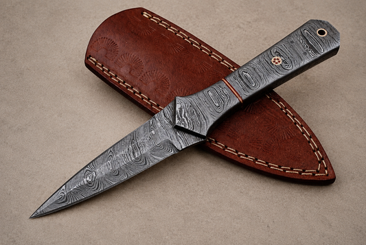 ForgeLine Damascus Steel Knife – Full Tang 512 Layer Hand Forged Blade with Damascus Steel Handle & Leather Sheath