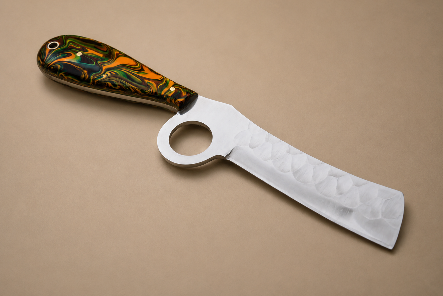Hand Forged Railroad Steel Outdoor Utility Knife – Rustic Western Handmade EDC with Leather Sheath