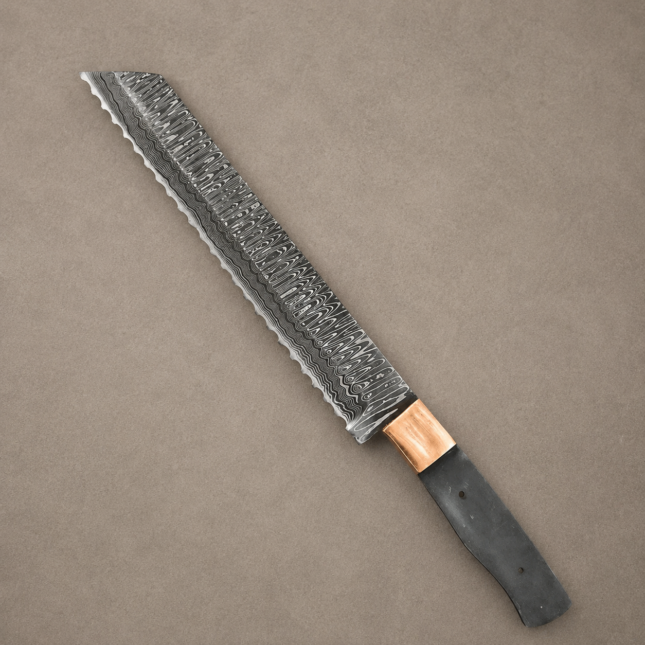 Hand Forged Damascus Steel Chef Knife Blank Blade for Custom Handle (12")