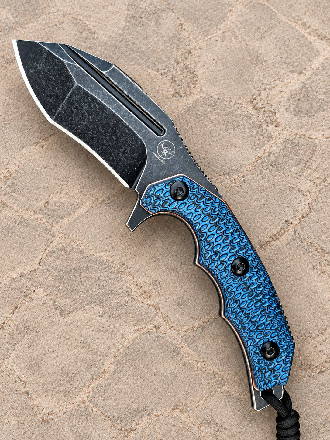 D2 Tool Steel Fixed Blade Knife with Copper & G10 Handle – Kydex Sheath