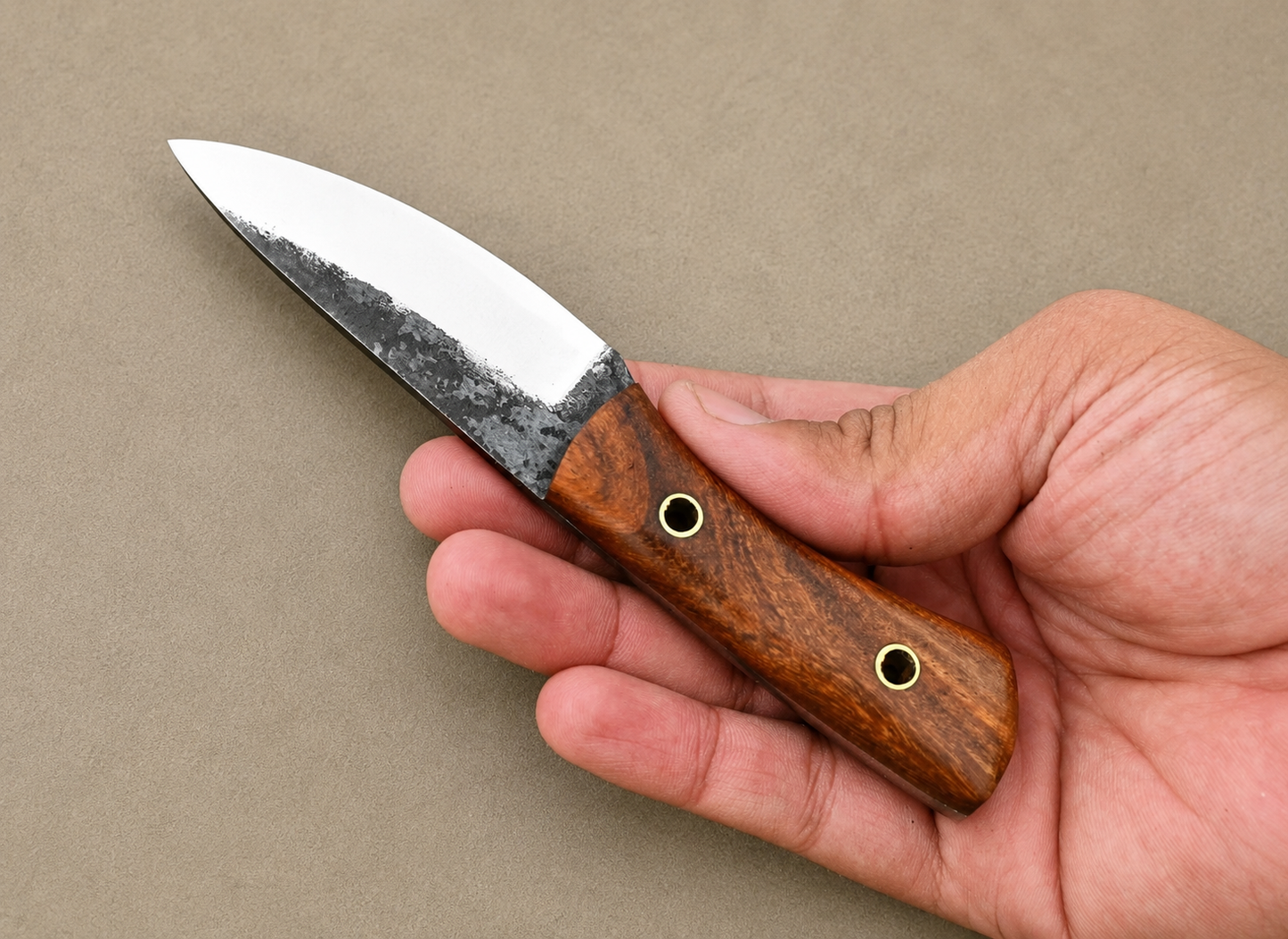 Trail Ridge High Carbon Steel Utility Knife – Hand Forged 6” Fixed Blade with Leather Sheath