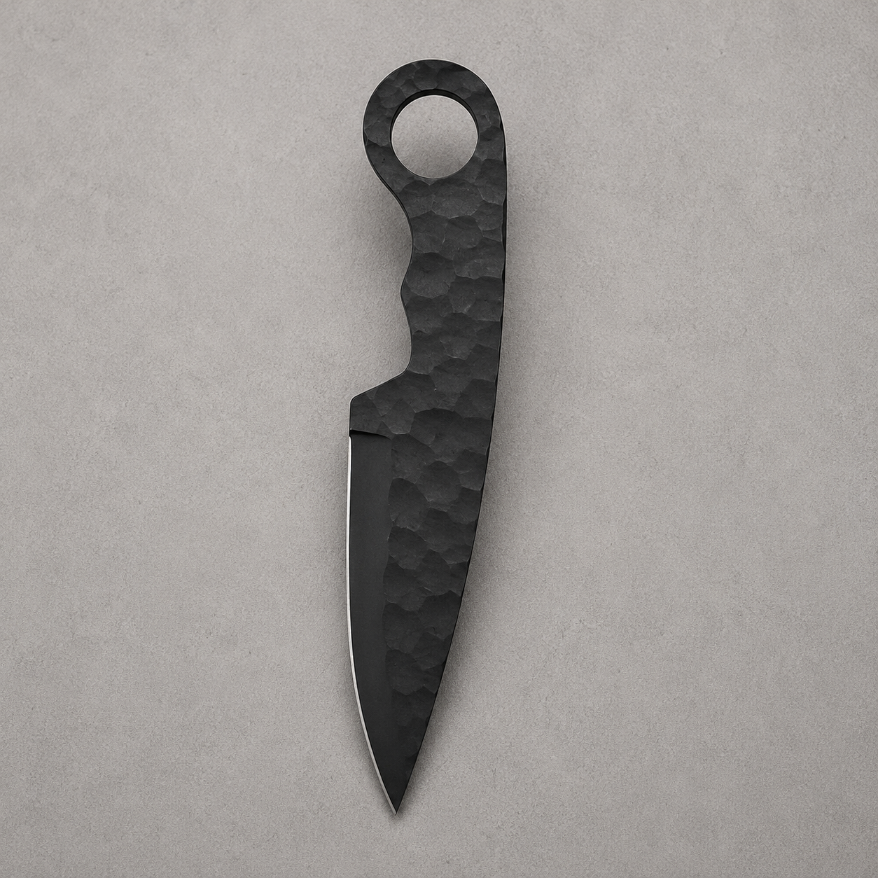 Diamond Forge J2 Steel Knife – Powder Coated Fixed Blade with Leather Sheath