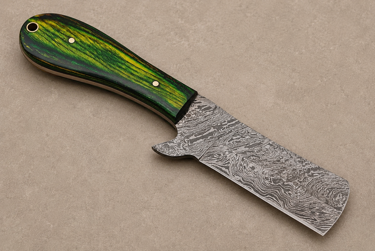 Premium Hand-Forged Damascus Steel Utility Knife – Pukka Wood Handle | 512 Layers | Leather Sheath Included