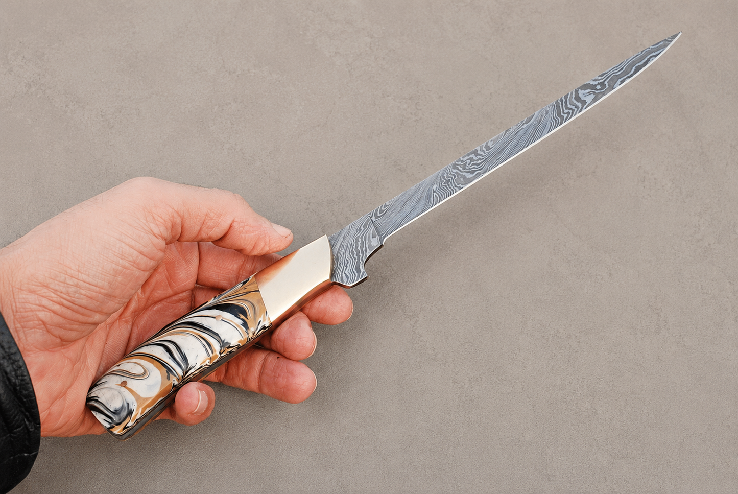 Chef's Heritage Damascus Fillet Knife – 512 Layer Hand Forged Blade with Resin Handle & Brass Bolster