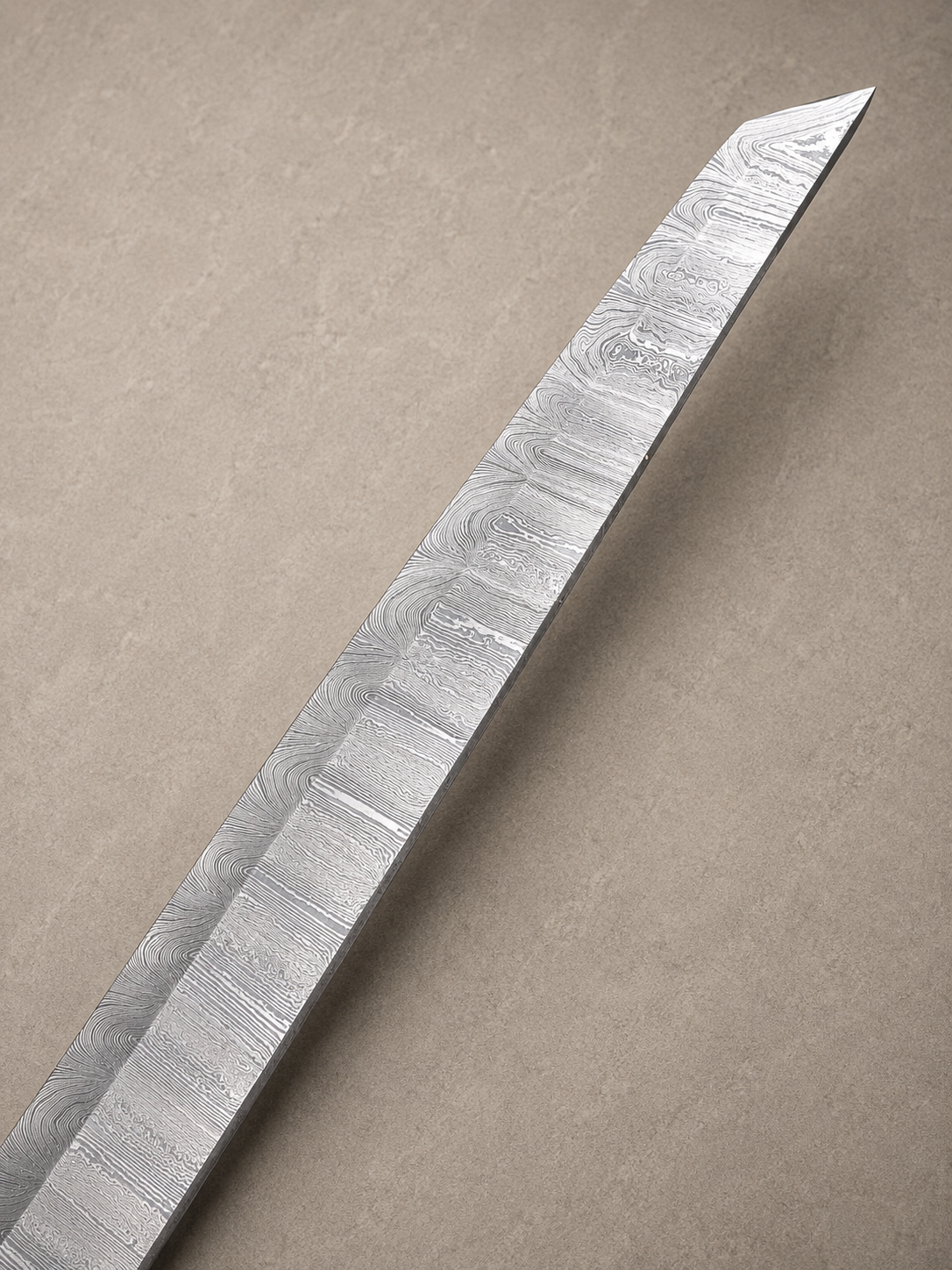 Lone Star Damascus Butcher Chef Knife – 15" Hand Forged Tanto-Style Kitchen Knife with Texas Flag Handle