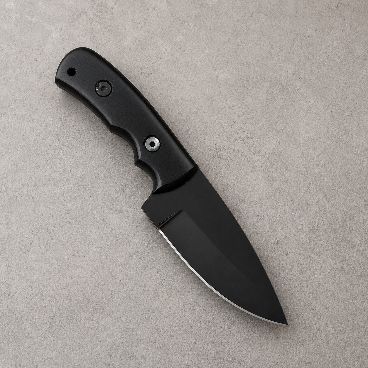 ForgeCraft 1095 Carbon Steel Knife – Black Micarta Handle & Leather Sheath
