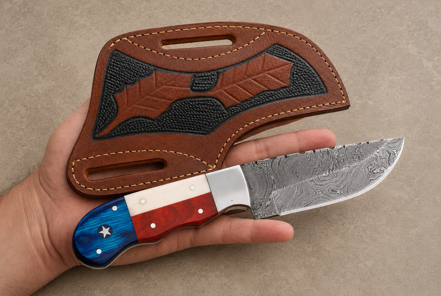 Handmade Genuine Leather Fixed Blade Knife Sheath – Universal Belt Holster, Hand Stitched