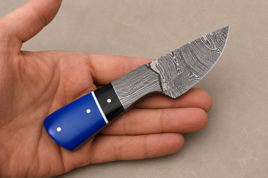 Damascus Steel Knife – 512 Layer Hand Forged Blade with Buffalo Horn, Resin & Damascus Bolster Handle