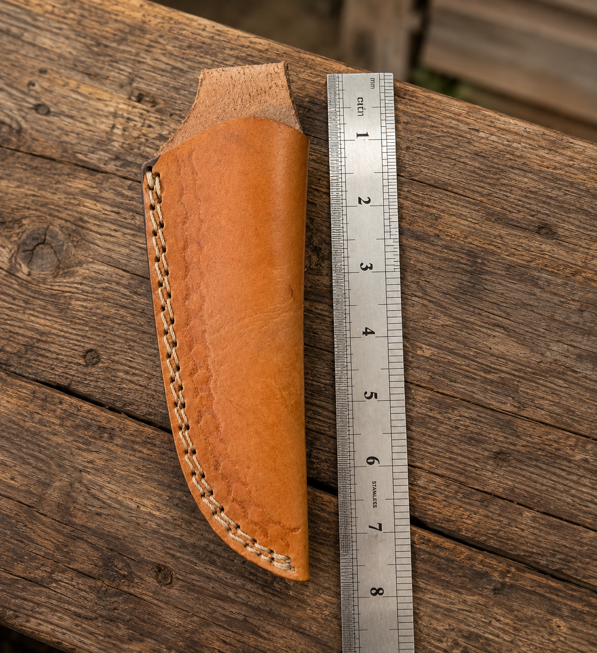 Handmade Genuine Cow Leather Fixed Blade Knife Sheath – Vertical Carry Leather Case