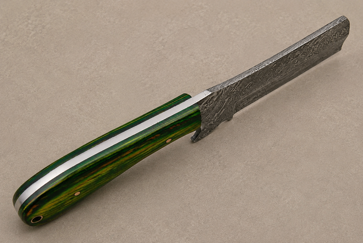Premium Hand-Forged Damascus Steel Utility Knife – Pukka Wood Handle | 512 Layers | Leather Sheath Included