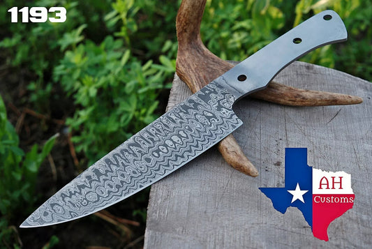 CUSTOM HAND FORGED BLANK BLADE DAMASCUS CHEF KNIFE MAKE YOUR OWN HANDLE