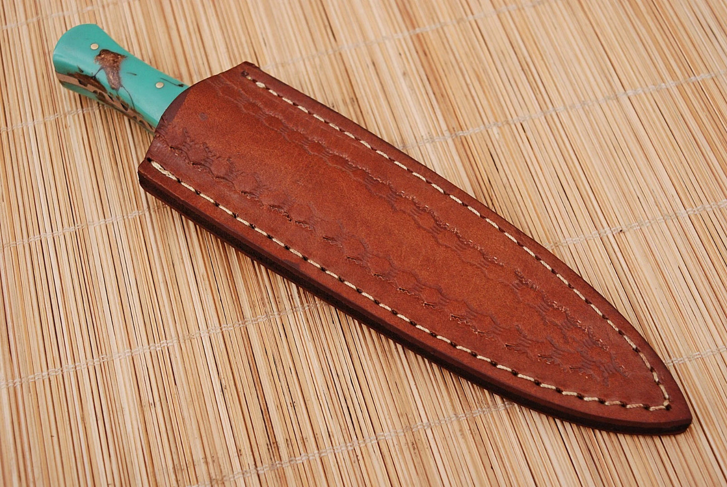 HAND FORGED DAMASCUS STEEL DAGGER THROWING BOOT KNIFE & RISEN HANDLE