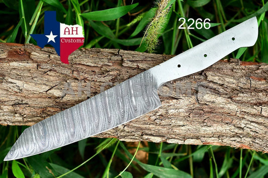 HAND FORGED BLANK BLADE DAMASCUS CHEF KNIFE MAKE YOUR OWN HANDLE