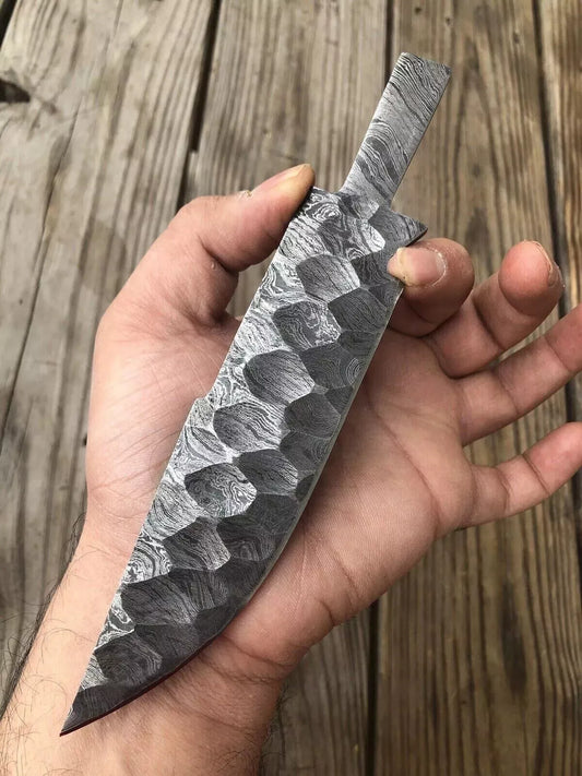 FULL TANG CUSTOM HANDMADE DAMASCUS STEEL HUNTING SKINNING KNIFE BLANK BLADE