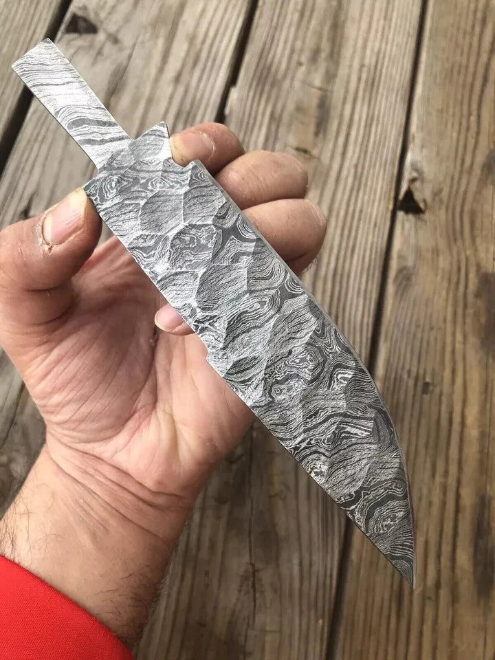 FULL TANG CUSTOM HANDMADE DAMASCUS STEEL HUNTING SKINNING KNIFE BLANK BLADE