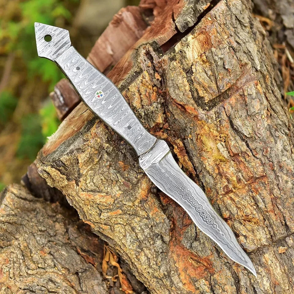 CUSTOM HANDMADE DAMASCUS STEEL KRIS BLADE DOUBLE EDGED DAGGER KNIFE