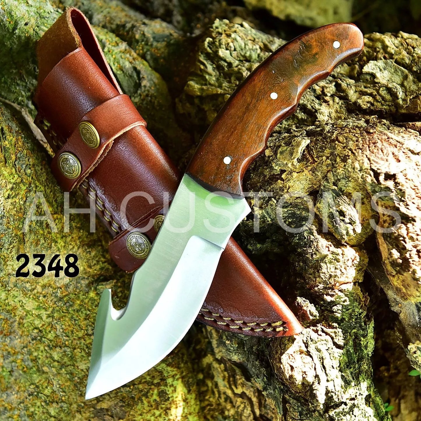Custom Hand-Made D2 Steel Skinner Knife Gut hook Knife With Sheath