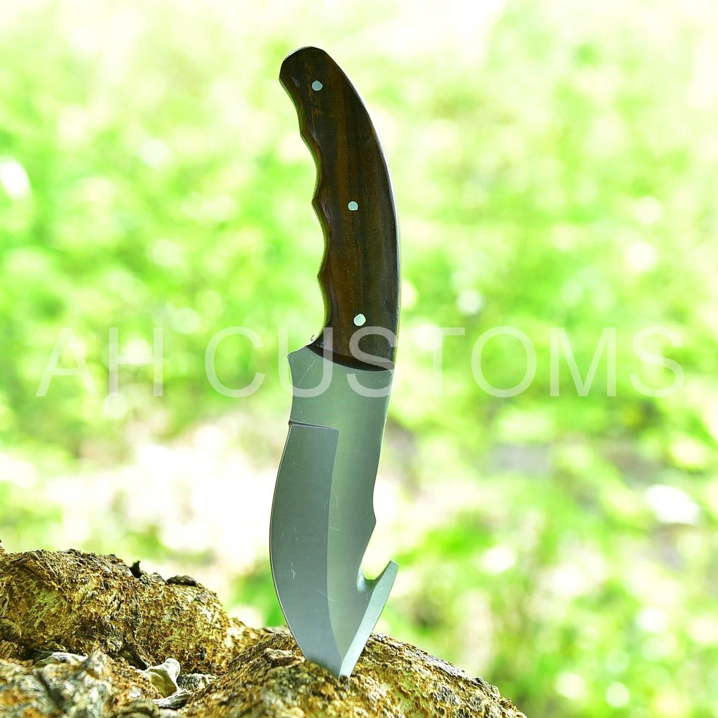 Custom Hand-Made D2 Steel Skinner Knife Gut hook Knife With Sheath