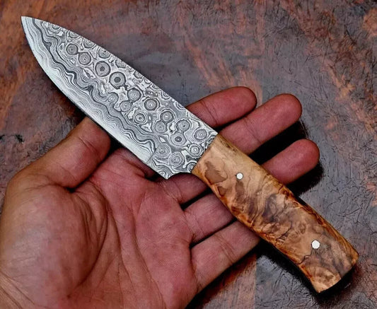 Damascus Hunting Knife Custom Hand Made - Hand Forged Damascus Steel Blade