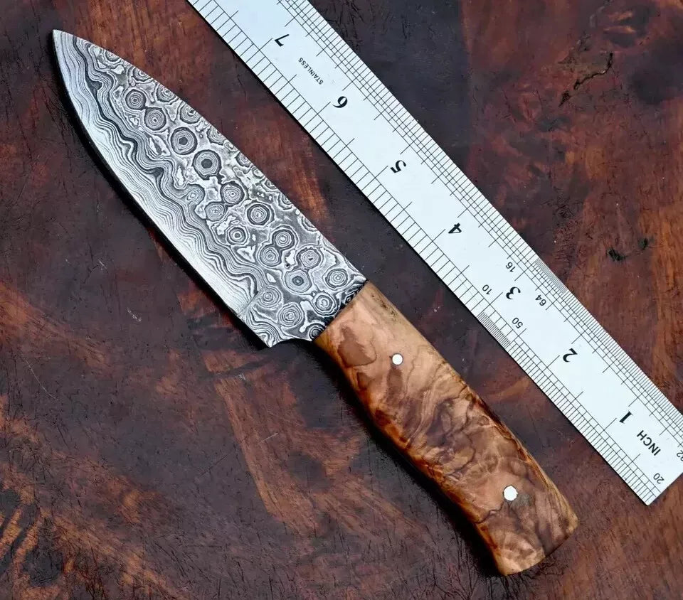 Damascus Hunting Knife Custom Hand Made - Hand Forged Damascus Steel Blade