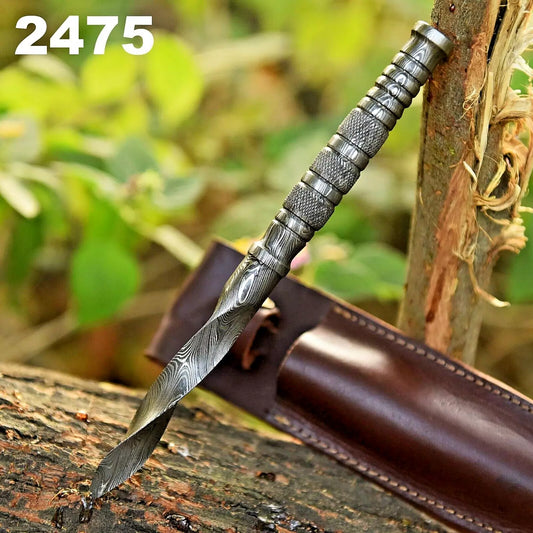 Custom Hand Made Tri Edge Dagger Knife Hand Forged Damascus Steel Kris Blade