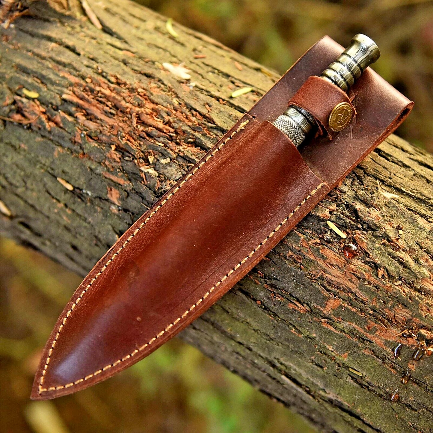 Custom Hand Made Tri Edge Dagger Knife Hand Forged Damascus Steel Kris Blade