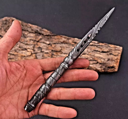 Custom Hand Made Tri Edge Dagger Knife Hand Forged Damascus Steel Kris Blade