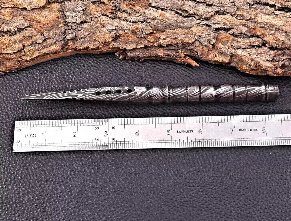 Custom Hand Made Tri Edge Dagger Knife Hand Forged Damascus Steel Kris Blade