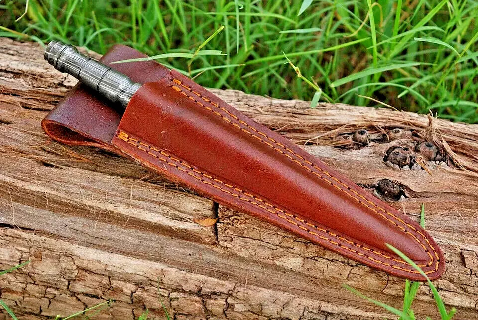 Custom Hand Made Tri Edge Dagger Knife Hand Forged Damascus Steel Kris Blade
