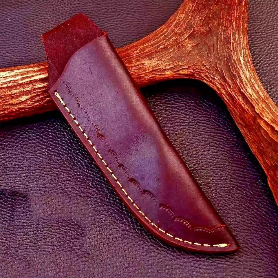 GENUINE LEATHER SHEATH CUSTOM HANDMADE FIXED BLADE KNIFE / HOLSTER