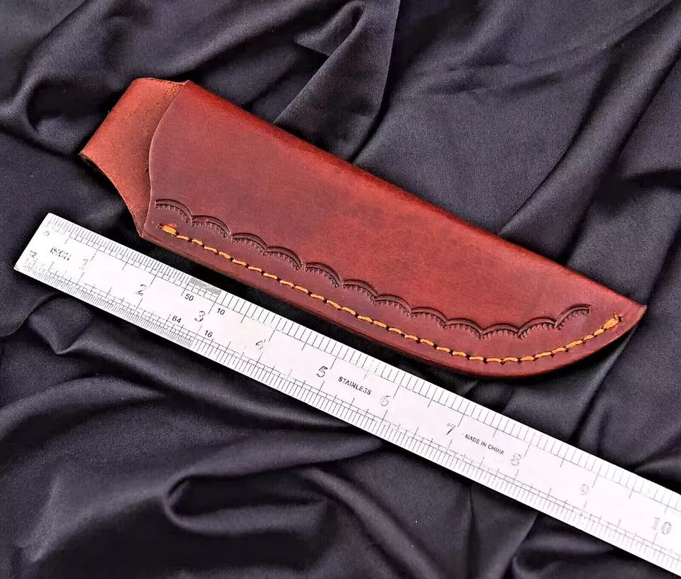 CUSTOM HANDMADE PURE COW LEATHER SHEATH FOR FIXED BLADE KNIFE